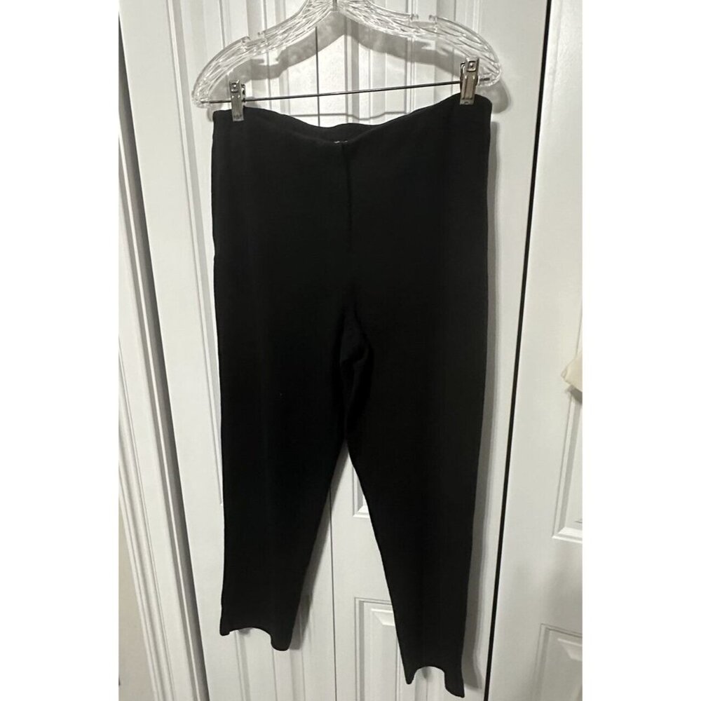 J. Jill Pants Womens Medium Petite Ankle Crops Black Textured Cotton